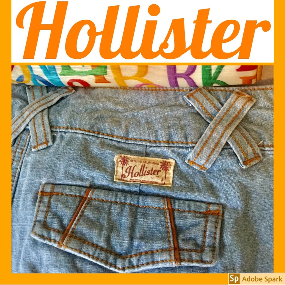 💋 New! 💋 Hollister Faded Blue Jean Shorts Pocket